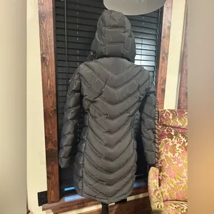 EUC Calvin Klein long puffer coat fully lined brown color Sz XXS thumbnail 3