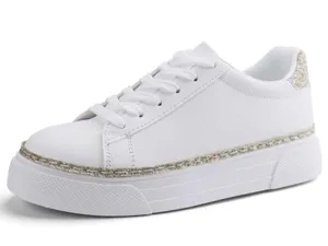 SheIn White Platform Lace Up Fashion Sneakers thumbnail 1