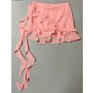 Pink Pastel Ruffle Y2K Mini Skirt Bottoms Size S 🎀✨ thumbnail 3