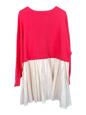 Free People Eleanor Layered Sweatshirt Mini Dress Size Medium Watermelon Wedge thumbnail 4