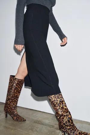 Zara Knit SLIT PENCIL SKIRT thumbnail 3