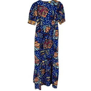 Tabitha Brown Size 0 Dress Maxi Mixed Floral Polka Dot Print Puff Sleeve thumbnail 14