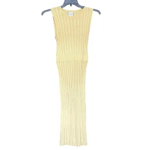 Varley 100% Cotton Yellow Florian Knit Maxi Dress Size Small thumbnail 2