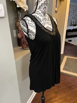 Black Size Small Sleeveless Top With Sequins thumbnail 2