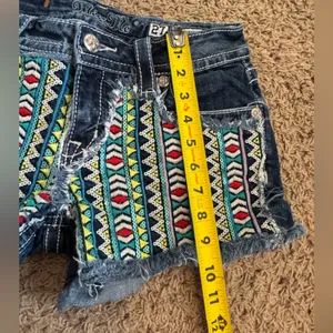 Miss Me Dark Blue Denim Shorts size 27 thumbnail 4