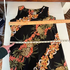 Hilo Hattie Hawaiian Midi Dress‎ Made in USA Sleeveless Tank Pineapple Floral thumbnail 6