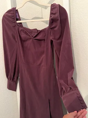 Lichi midi dress in a dusty plum/mauve shade thumbnail 3