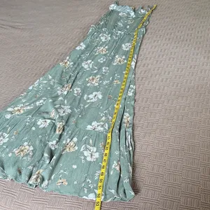 Promesa Sage Green Floral Maxi Dress with White and Yellow Flowers thumbnail 8
