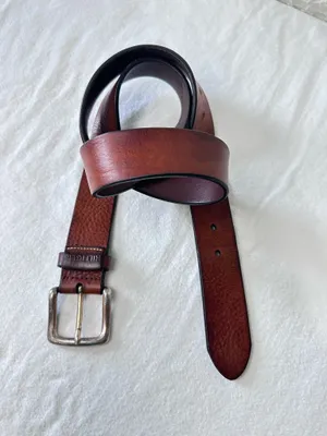 Tommy Hilfiger Brown Vintage Leather Belt 42 Western Tooled Classic Buckle thumbnail 5
