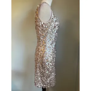 GUESS Champagne Sequin Sleeveless Mini Cocktail Dress glam‎ Y2K bling party 4 thumbnail 5