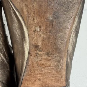 Chloe 38.5 US 8.5 Ballet Flats Lauren Scalloped Metallic Bronze Leather Shoes‎ thumbnail 12
