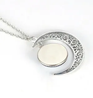 Galaxy & Silver Moon Dangle Pendant Necklace thumbnail 4