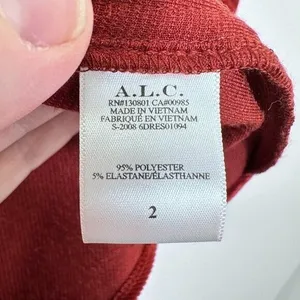 A.L.C. Frank Marcel Long Sleeve Corduroy Cocktail Dress Burnt Siena Orange Size‎ 2 thumbnail 6