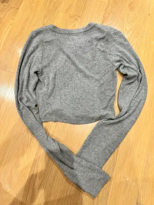 Long Sleeve Top Gray Size XS thumbnail 2