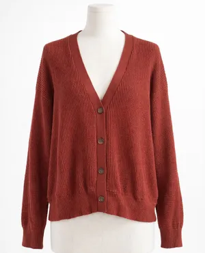Melrose and Market Brick Red grandpacore Cardigan Sweater school College S thumbnail 1