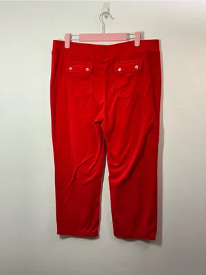 Juicy Couture Red Terry Drawstring Capri Sweatpants Size Large thumbnail 2