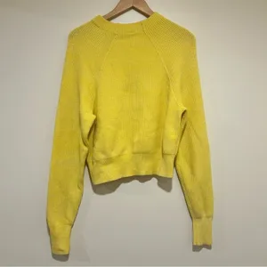 Free People Too Good Sunny Yellow Knit Pullover Sweater Size Small thumbnail 5