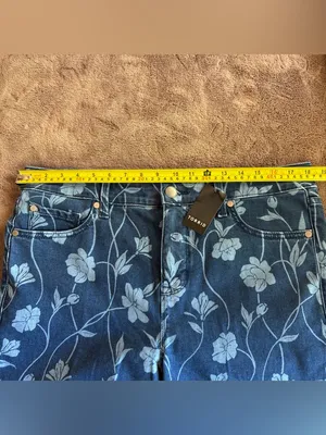 Torrid Belle Isle Aquinnah High Rise Flare Ankle Floral Jeans Blue 10 Tall NWT thumbnail 7