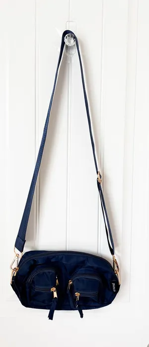 Punch Navy Crossbody Bag with Gold-Tone Hardware thumbnail 1