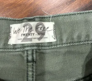 We The Free Good Vibrations Army Green Denim Short Size 29 thumbnail 3
