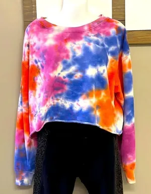 Wild Fable Bright and Comfy Tie Dye Crewneck Cropped Sweatshirt- XXL thumbnail 1