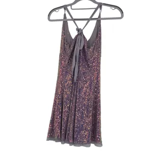 Intimately‎ Free People Purple Iridescent Sequin Mini Dress OB1078545 Womens M thumbnail 2