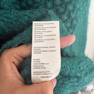 Free People Teal Green Bobble Knit‎ Mock Neck Cropped Sweater OB1508649 Small thumbnail 6