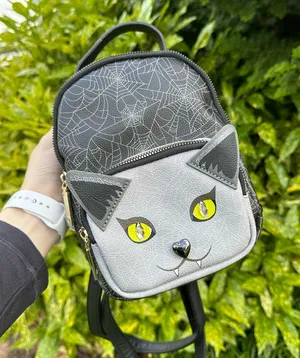 Betsey Johnson Halloween Vampire Cat Mini Backpack Purse Spiderweb / Floral thumbnail 1