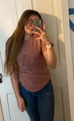 Go west green pink tshirt thumbnail 2