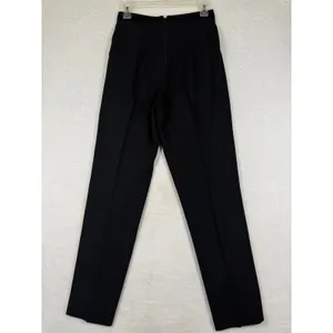Alice + Olivia‎ Black High Rise Pleated Straight Leg Trousers Back Zip Career 4 thumbnail 9
