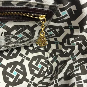 Juicy Couture Y2K Woven Straw Nautical Anchor Charm Tote Bag Brown thumbnail 14