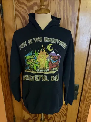 Grateful Dead Fire on the Mountain Dancing Bears Hoodie Medium Navy thumbnail 3