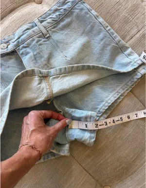Free People We The Free Peekaboo Denim Skort thumbnail 11