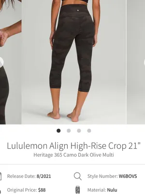 Lululemon Align High-Rise Crop 21” Heritage Camo Size 6 thumbnail 2