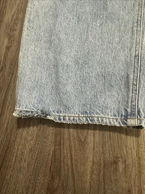 AGOLDE Criss Cross High Rise Jeans 100% Cotton Straight Leg Vintage Blue. thumbnail 14