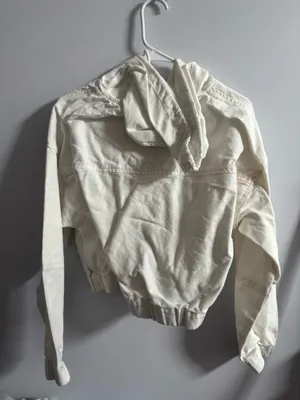 White Jean Jacket Forever 21 Cropped thumbnail 2