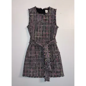 Cinq à Sept Rochelle Tweed Minidress Womens‎ 8 Multicolor Belted Fringe thumbnail 9