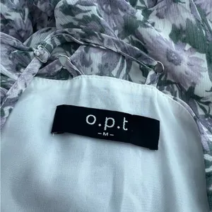 Anthropologie OPT floral ruffle midi dress‎ sz M thumbnail 6