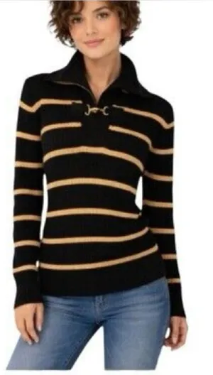Ralph Lauren Black & Gold Striped Sweater Small thumbnail 1