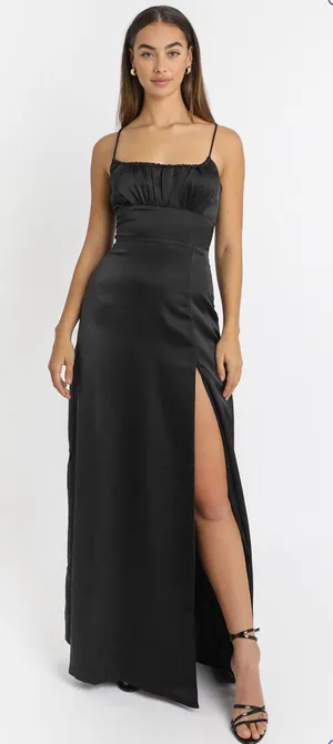 Showpo Long Black Dress thumbnail 1