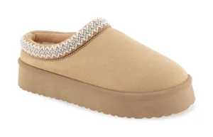 union bay womans Jade Faux Suede Platform Clog tan size 7 thumbnail 1