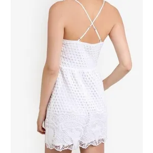 Abercrombie & Fitch Womens S Crochet Mini‎ Dress Sleeveless White Boho Whimsy thumbnail 6