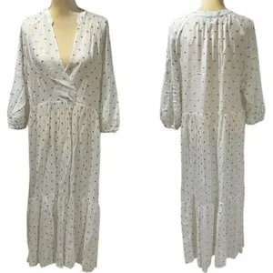 Anthropologie Augustine Tiered Sheer Maxi Dress Milk Maid Cottagecore Feminine L thumbnail 3