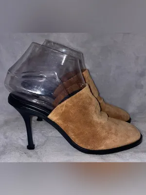 Free People NWT Women Size 36.5 / 6.5 Cognac Brown Suede Leila Heeled Mule Heels thumbnail 4
