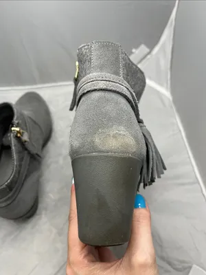 CROCS Women's Leigh Suede Wedge Bootie Ankle - Size 8 thumbnail 9