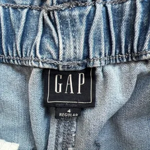 Gap Paperbag Light Wash‎ Pull On Mom Jeans High Rise thumbnail 4