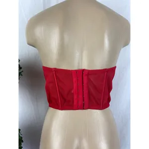 Victoria’s Secret Red Satin Strapless Longline Underwire Bra 36C thumbnail 2