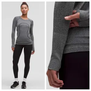 Lululemon Swiftly Tech Long Sleeve Shirt 2.0 Parallel Texture Black / White Size thumbnail 16