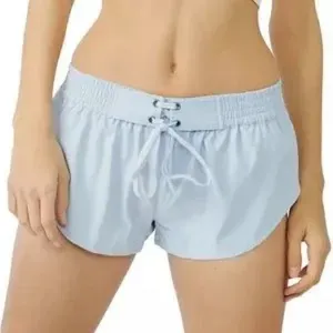 Free People Light Blue Lace-Up Shorts thumbnail 1