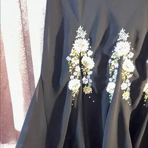 Vintage S.L. Fashions Size 12 Black Floral Embellished Midi Dress thumbnail 3